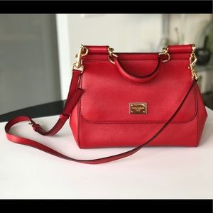 Dolce & Gabbana Medium Sicily Handbag - Red